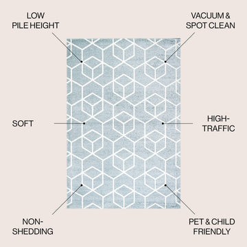 Tumbling Blocks Modern Geometric Area Rug